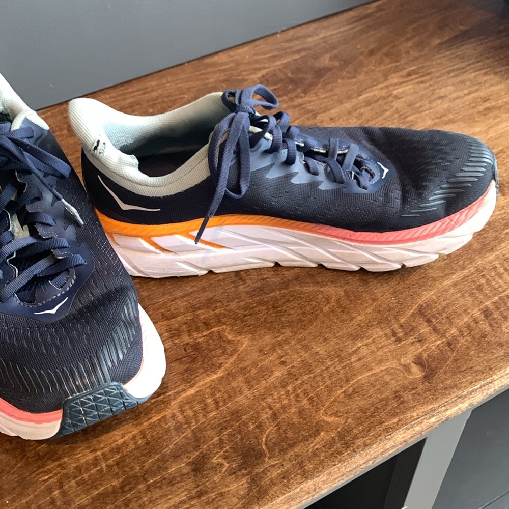 Hoka Clifton 7 Navy Blue Running Training Shoes Sz 9 Athleisure Comfortable - Picture 11 of 11